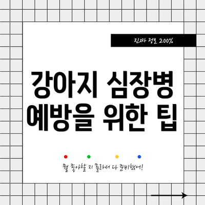 강아지 심장병 예방을 위한 팁