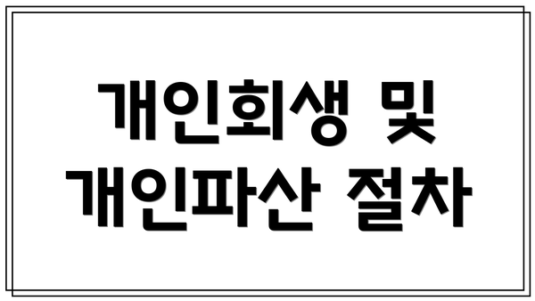 개인회생 및 개인파산 절차