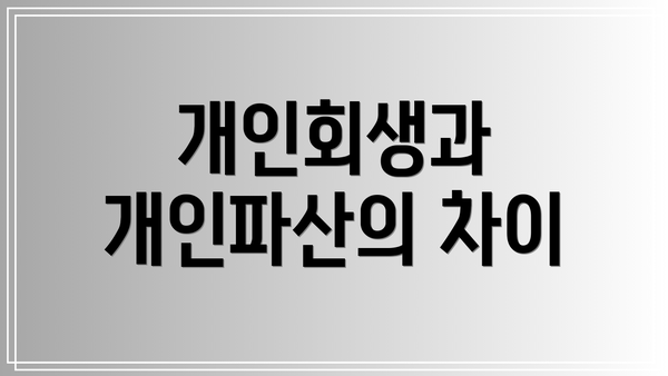 개인회생과 개인파산의 차이