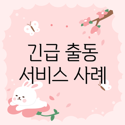 긴급 출동 서비스 사례