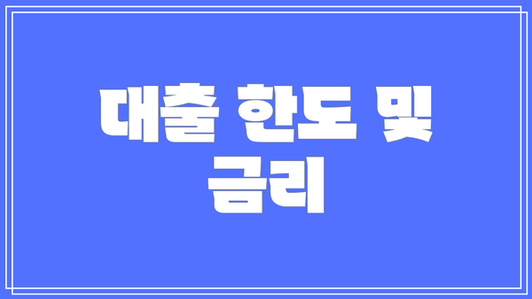 대출 한도 및 금리