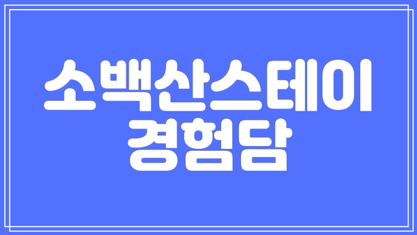 소백산스테이 경험담