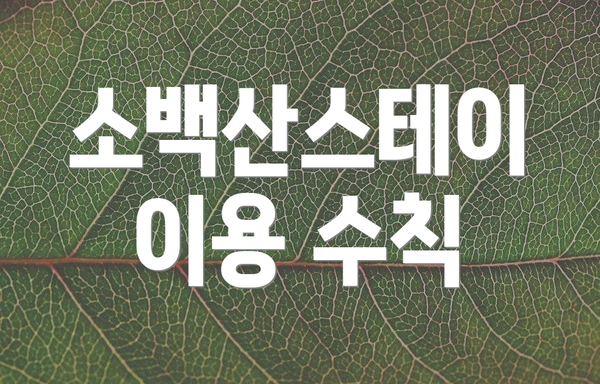 소백산스테이 이용 수칙