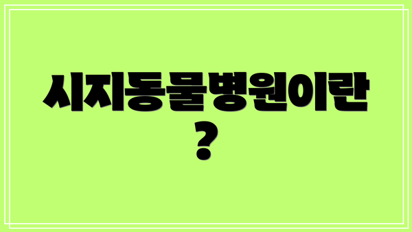 시지동물병원이란?