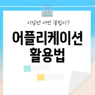 어플리케이션 활용법