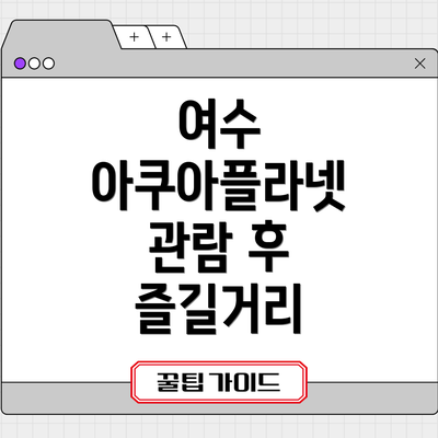 여수 아쿠아플라넷 관람 후 즐길거리