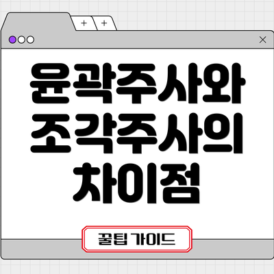 윤곽주사와 조각주사의 차이점