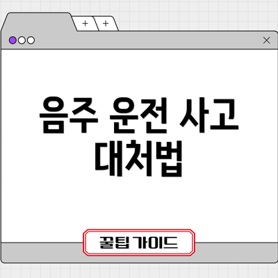 음주 운전 사고 대처법