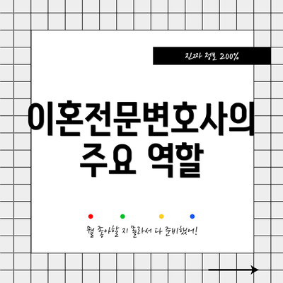 이혼전문변호사의 주요 역할