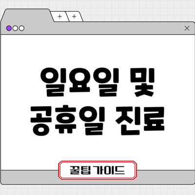 일요일 및 공휴일 진료