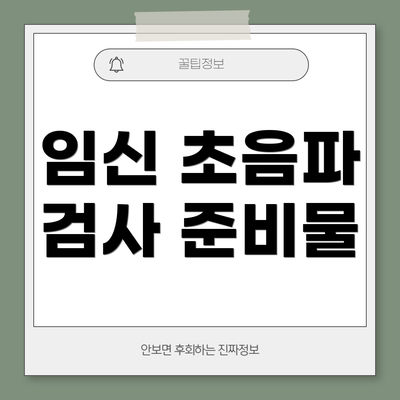 임신 초음파 검사 준비물