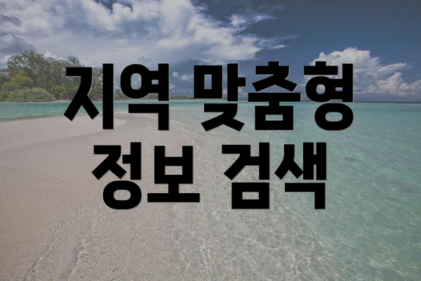 지역 맞춤형 정보 검색