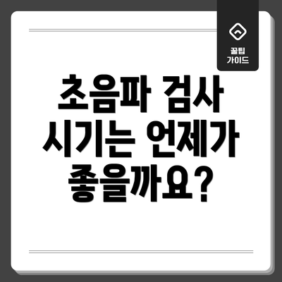 초음파 검사 시기는 언제가 좋을까요?