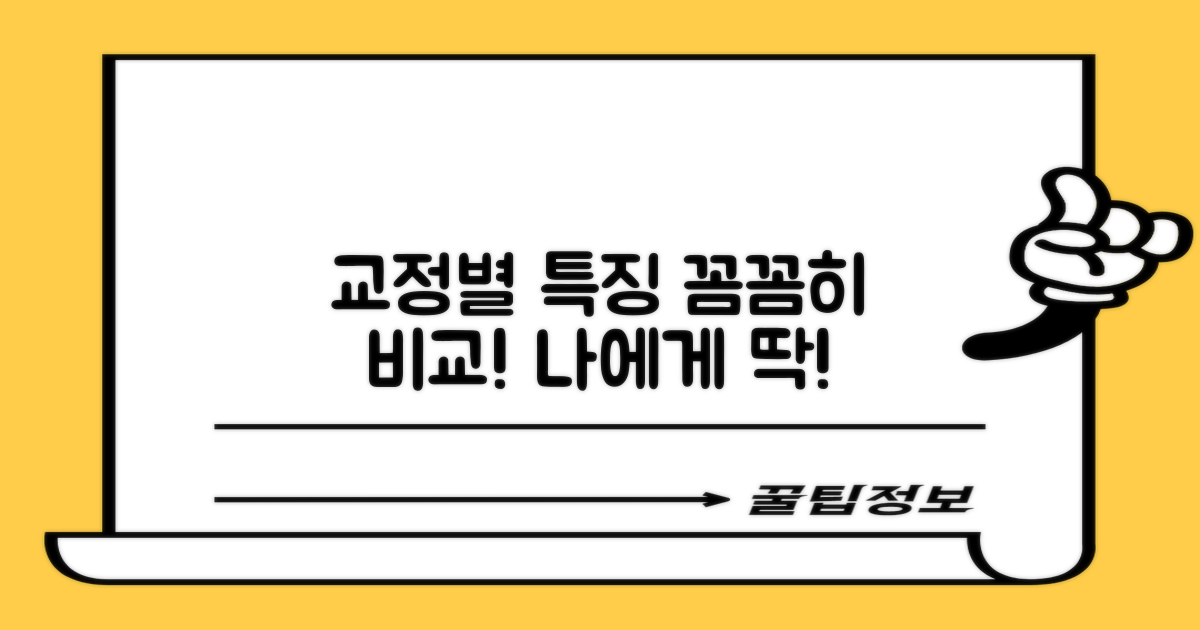 각 교정의 특징, 꼼꼼히 비교하세요!