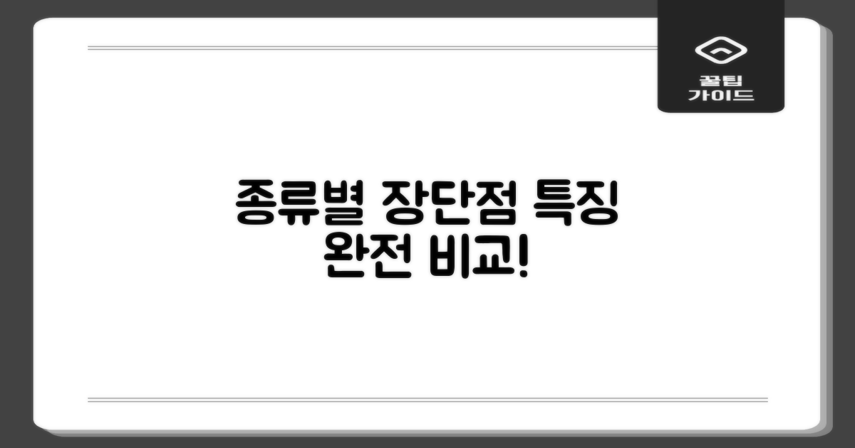 종류별 장단점과 특징 비교