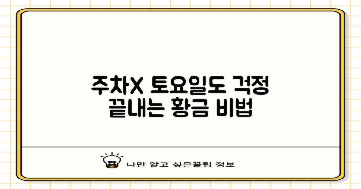 주차, 토요일 걱정 끝내는 법?