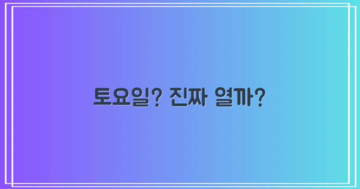 토요일, 정말 문 열까?
