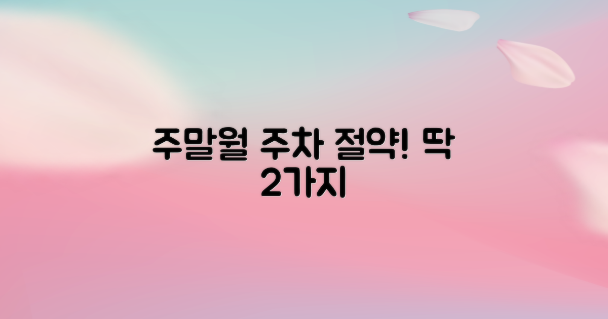 2가지 주말/월주차 절약법