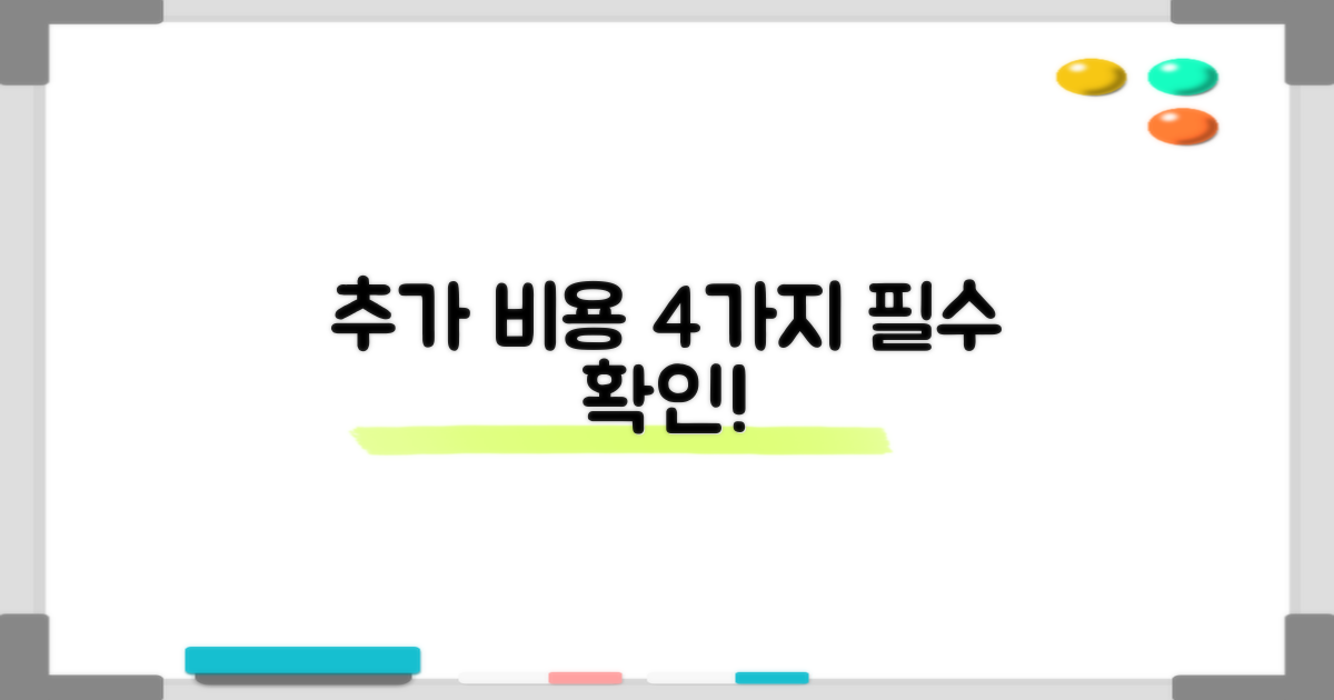 추가 비용 4가지, 꼭 확인!