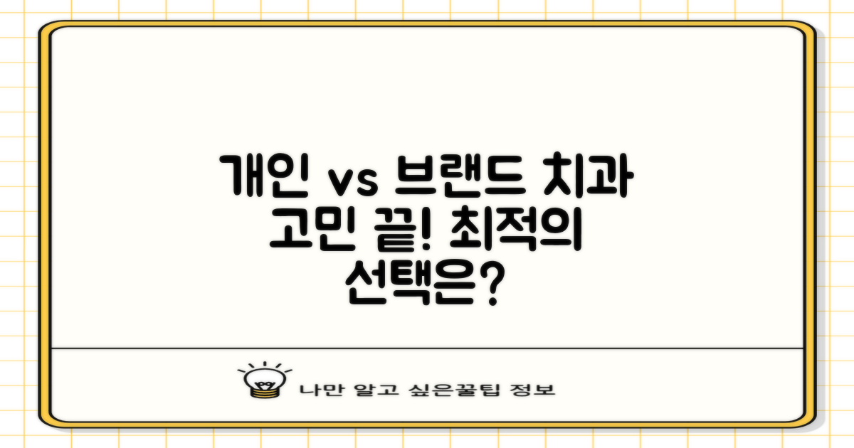 개인 vs 브랜드 치과 선택