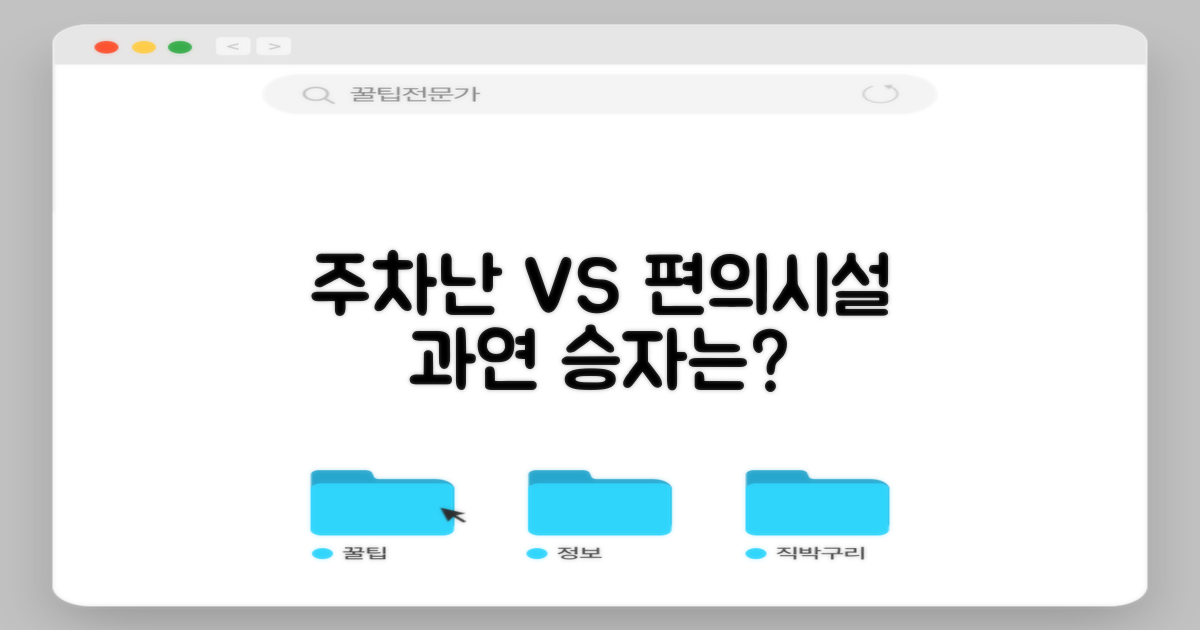 주차난 vs 편의시설 비교