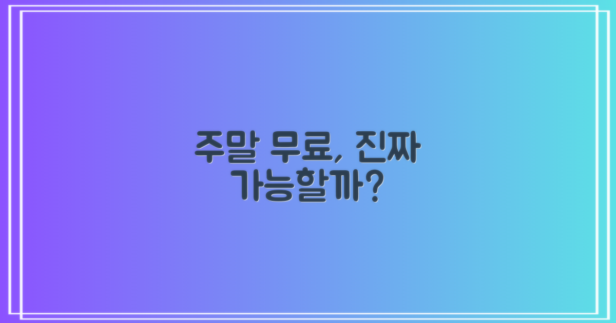 주말 무료, 진짜 가능할까?